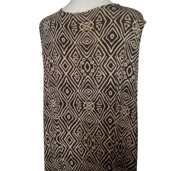 Soft Surroundings Tulum Aztec Tank Maxi Dress Brown & Tan Jersey Knit Size 3X - Picture 7 of 11